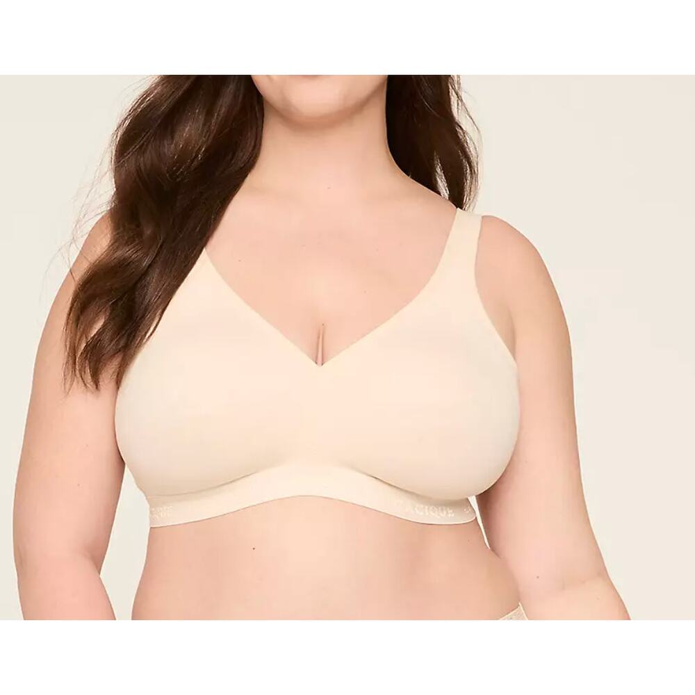 2 x CACIQUE Cotton Unlined No-Wire Bra | 54D, Beige NEW